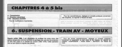 Evolution de la construction pour toutes motorisation Essence (aucune au niveau des transmissions)